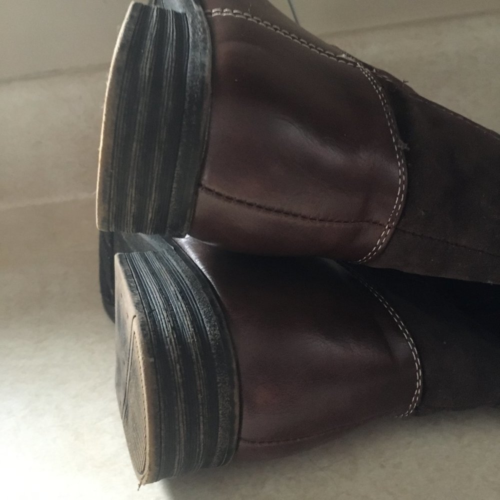 Maurices Tall Brown Boots Samantha Faux Suede Size 7M 1" Heel - Picture 14 of 15
